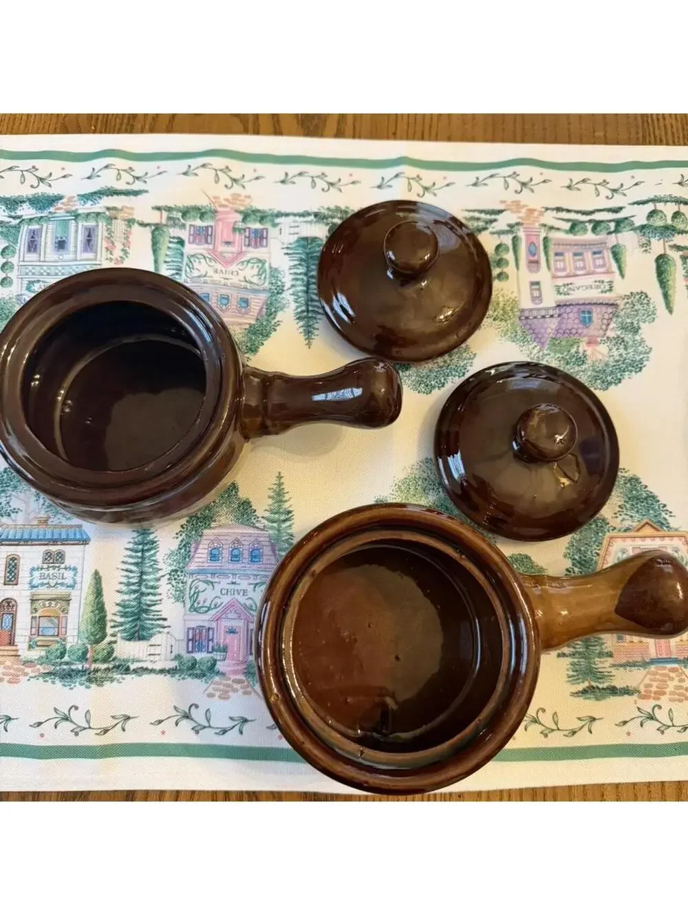 Vintage Ceremic French Onion Soup Crocks